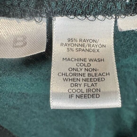 Ann Taylor Loft black and dark green buttercup floral swing dress size small - Picture 6 of 7